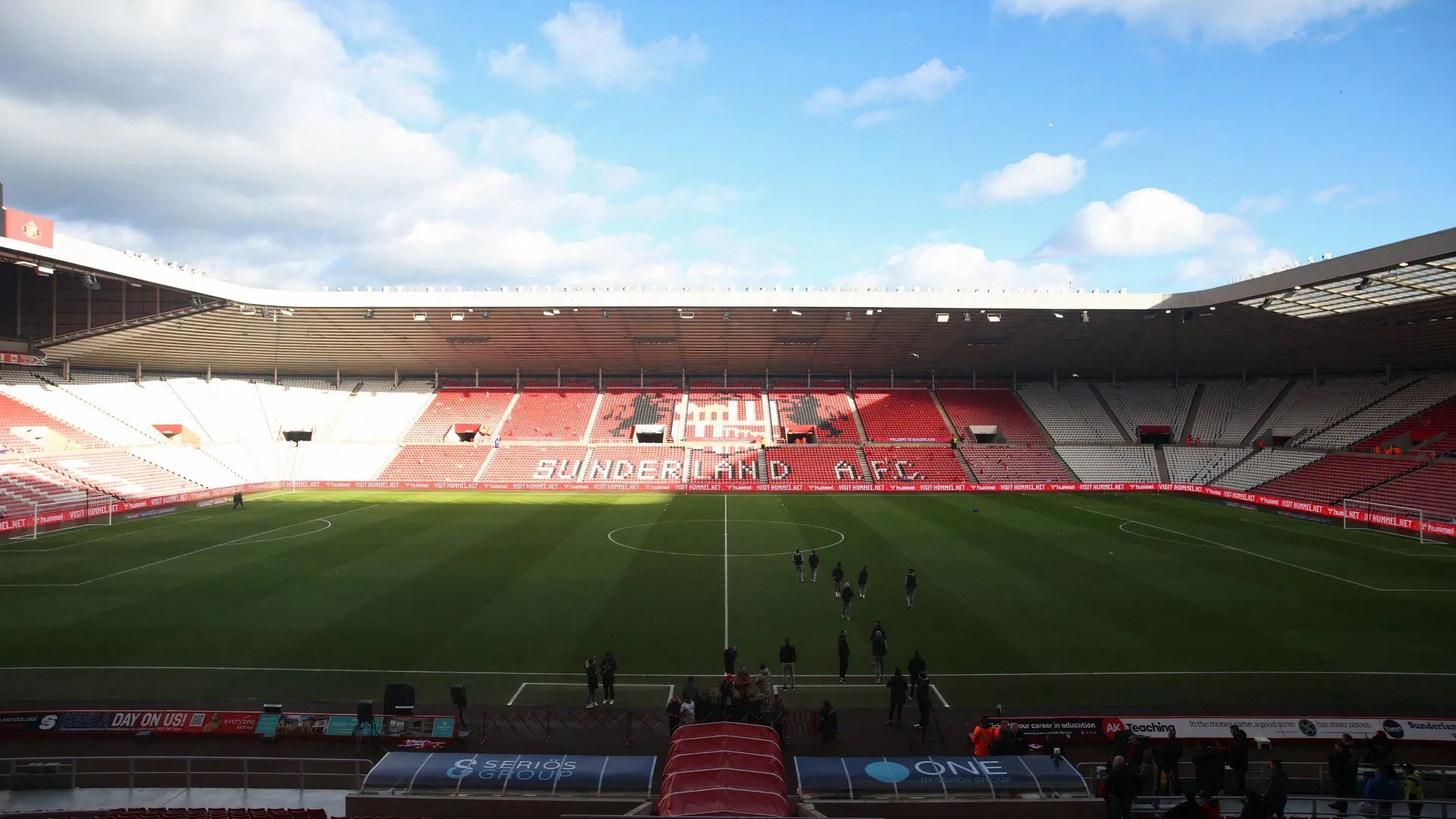 Khung cảnh sân vận động Ánh Sáng của Sunderland vào tháng 1 năm 2025