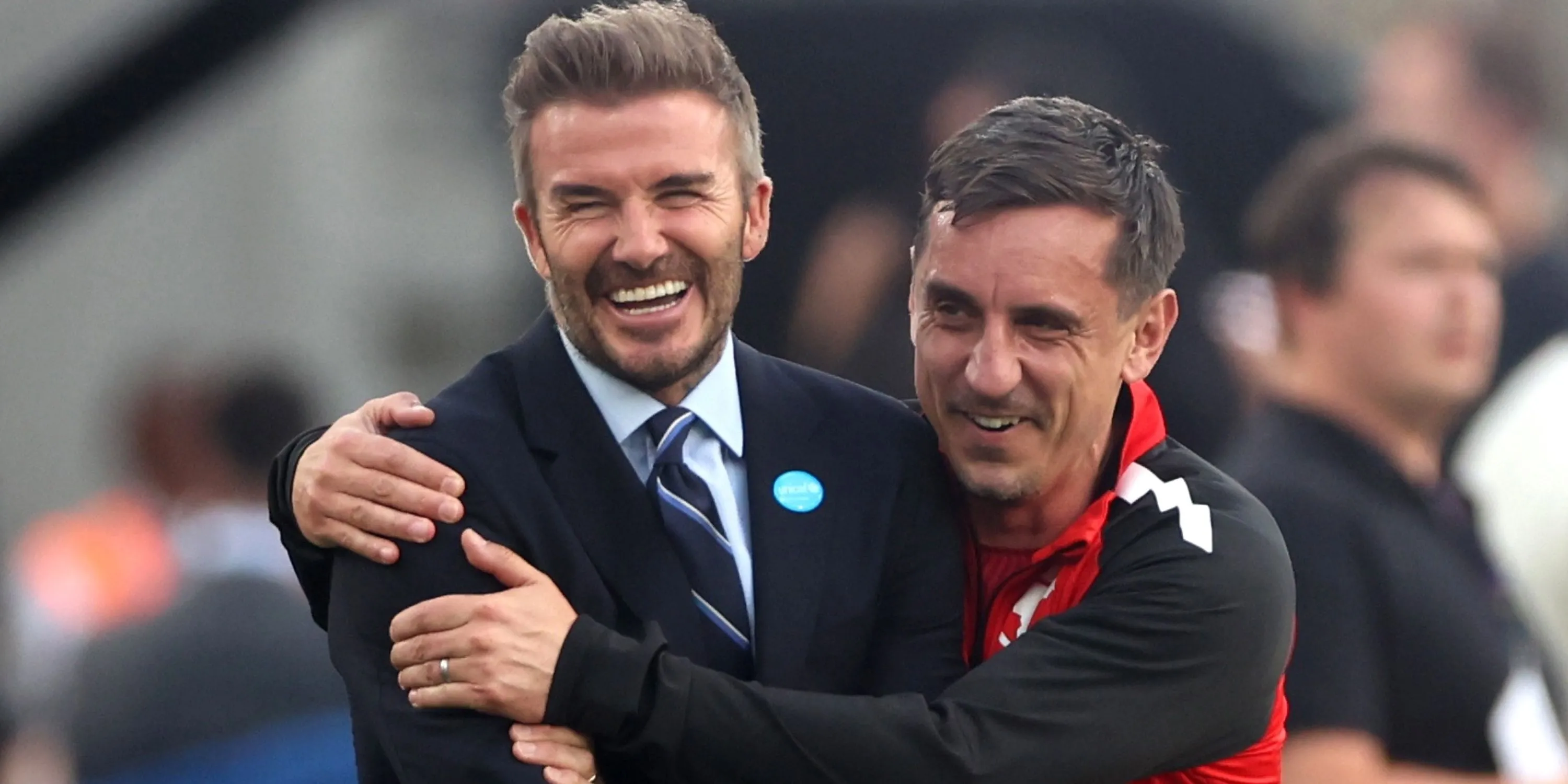 Hai cựu cầu thủ Man Utd, David Beckham và Gary Neville.