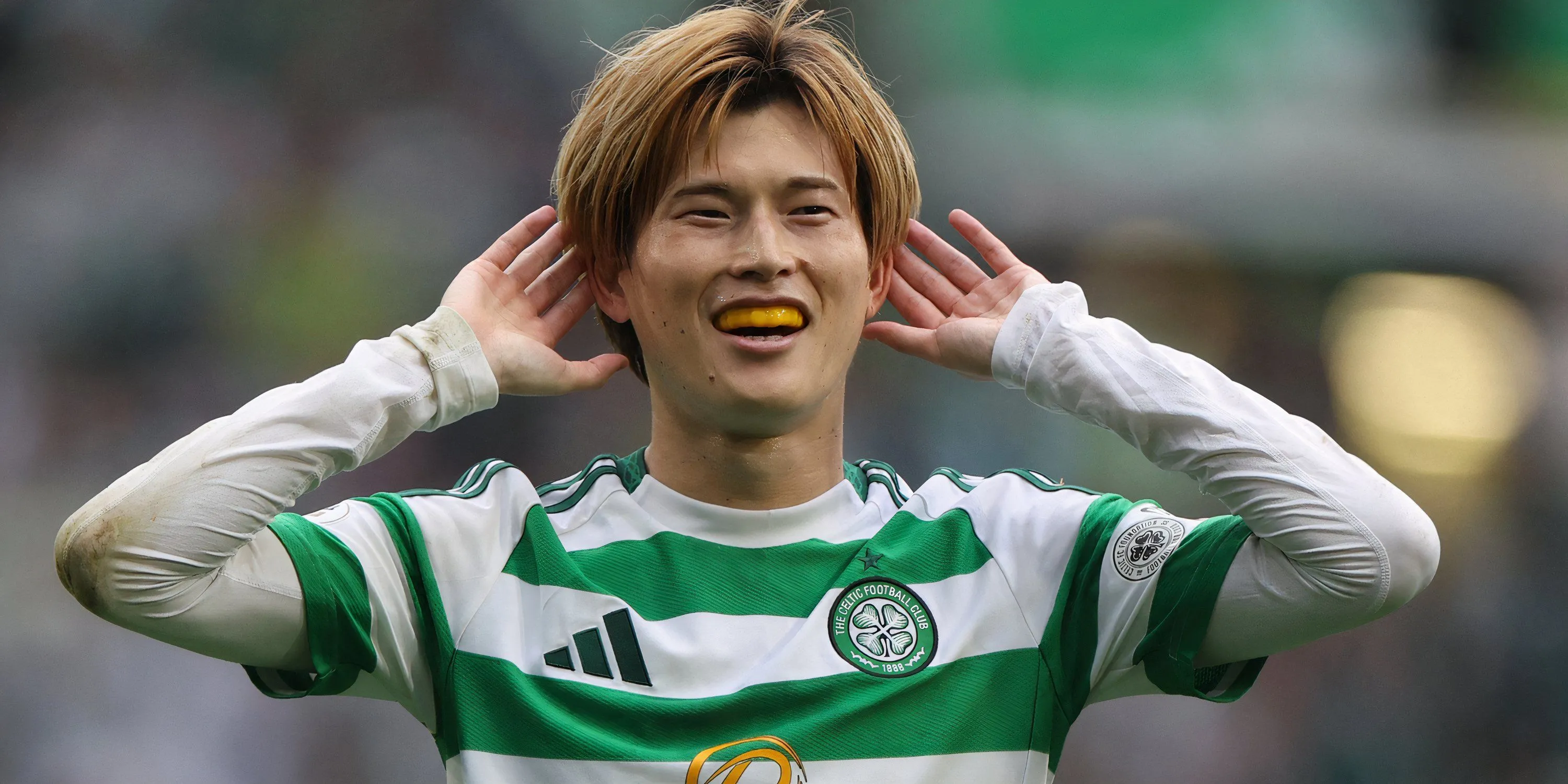 Kyogo Furuhashi thi đấu cho Celtic tại giải Ngoại hạng Scotland