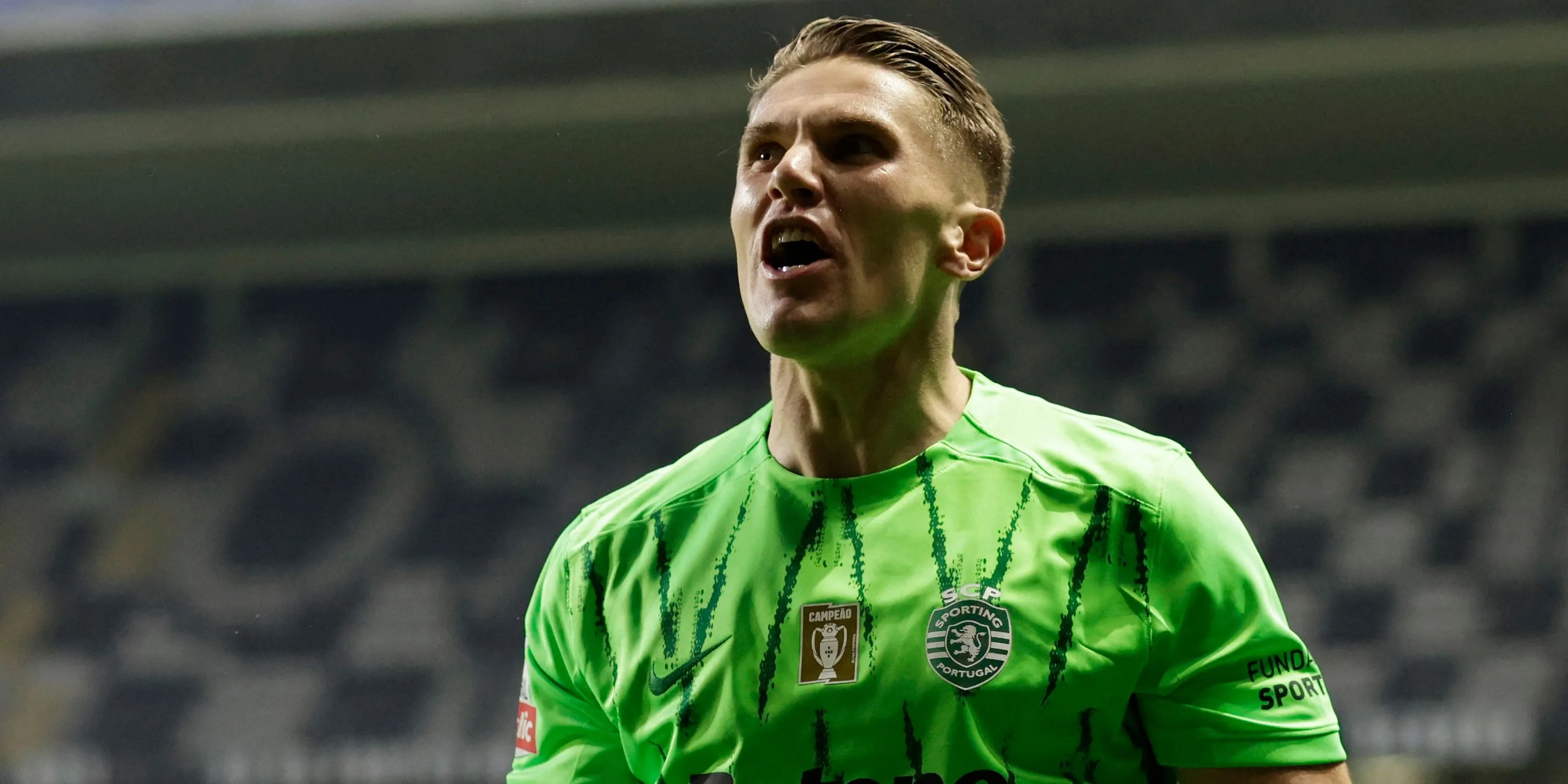 Tiền đạo Viktor Gyokeres của Sporting CP ăn mừng bàn thắng đầu tiên
